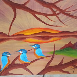 Sonnenuntergang, Öl auf Papier, 36x48 cm