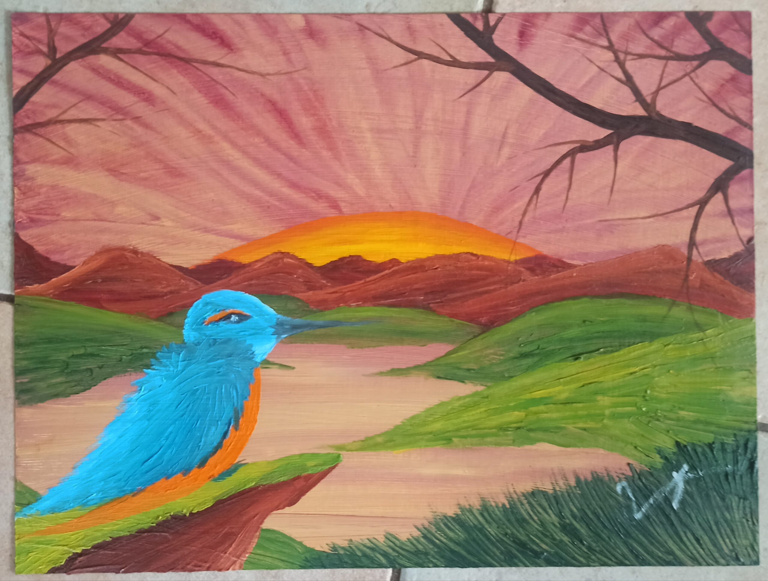 Sonnenuntergang 2, Öl auf Papier, 30x40 cm