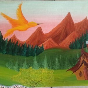 Hexenhaus, Öl auf Papier, 42x56 cm