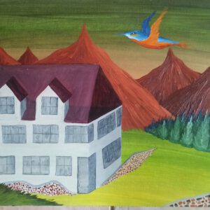 Haus, Öl auf Papier, 42x56 cm