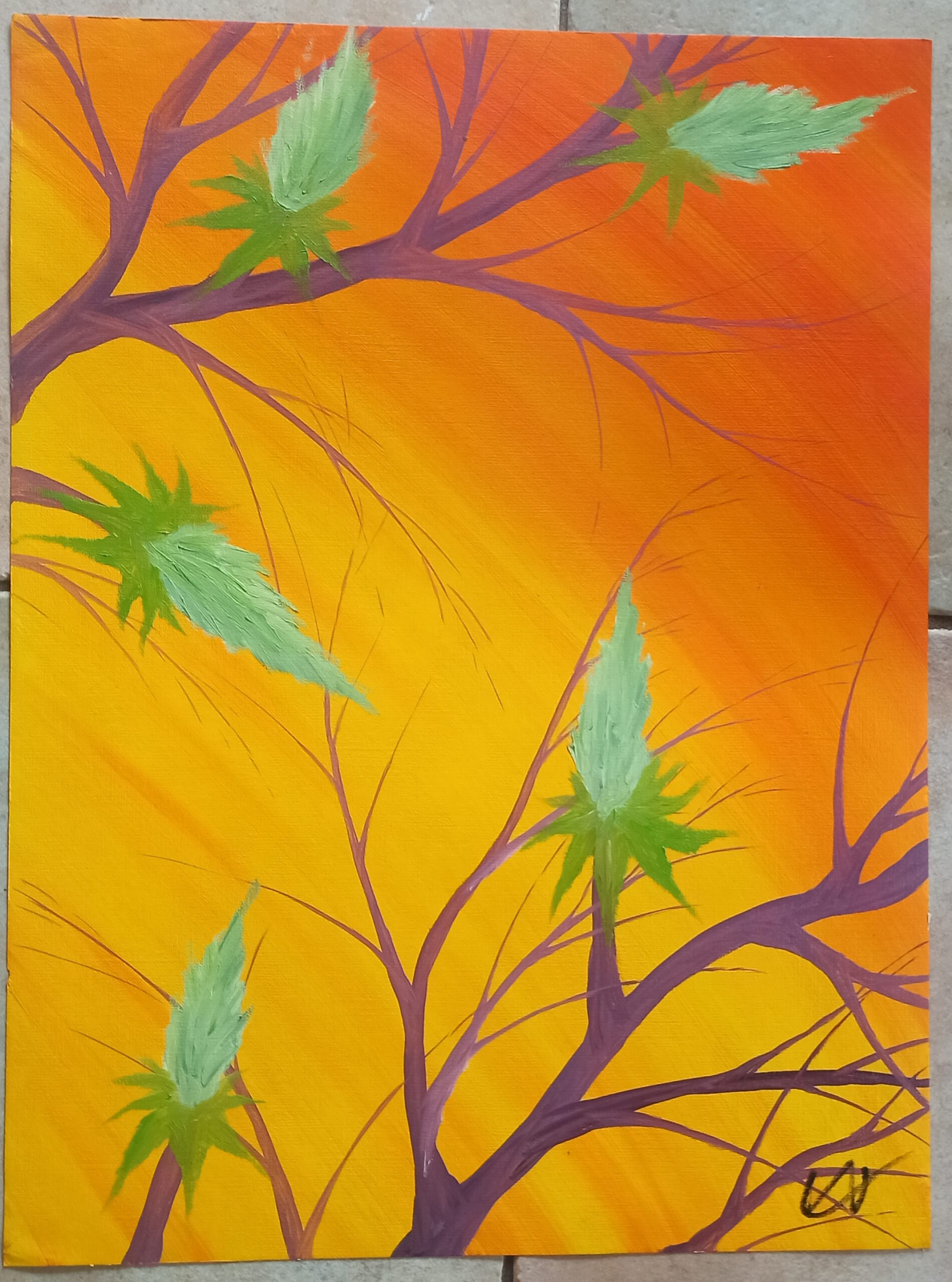 Thistle, oil on paper, 56x42 cm