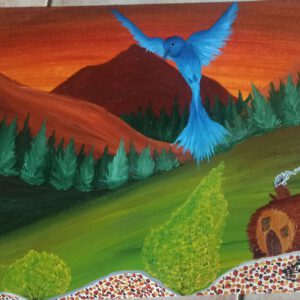 Hobbitland, Öl auf Papier, 42x56 cm