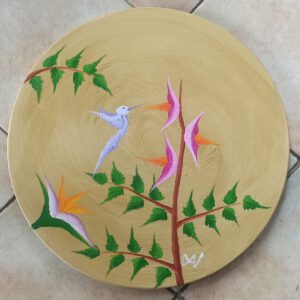 Kolibri 4 Öl auf Leinwand, Rund 50 cm Durchmesser