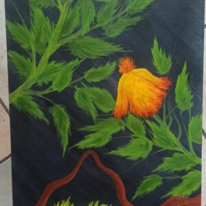 Wunderblume, Öl auf Papier, 56x42 cm
