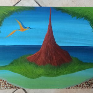 Fantasie Insel, Öl auf Papier, 42x56 cm