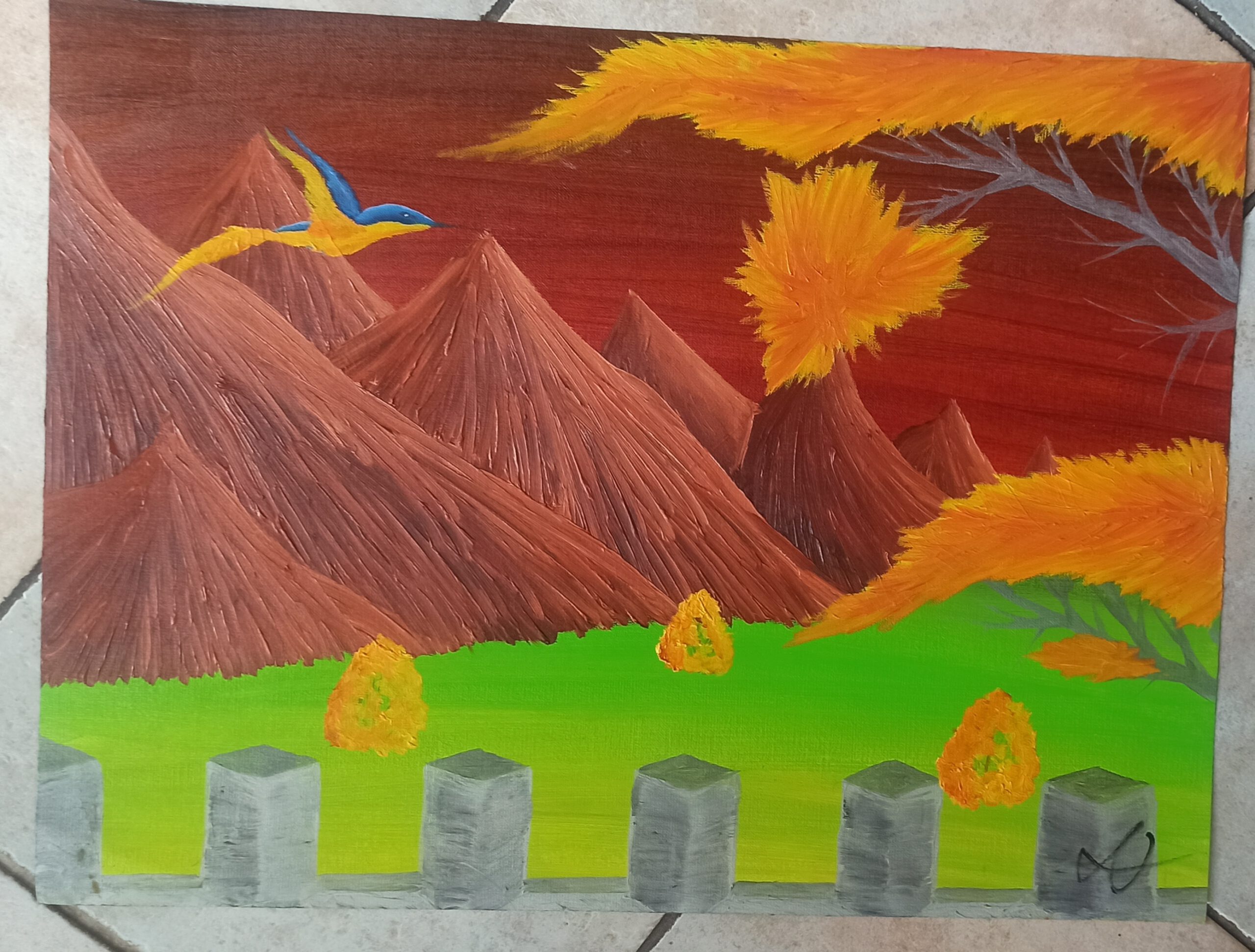 Grenze, Öl auf Papier, 42x56 cm