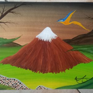 Der Berg, Öl auf Papier, 38x46 cm
