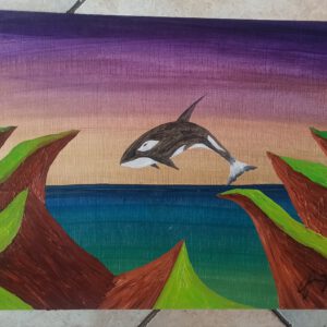 Orca 2, Öl auf Papier, 36x48 cm