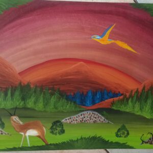 Antelope 2, oil on paper, 42x56 cm