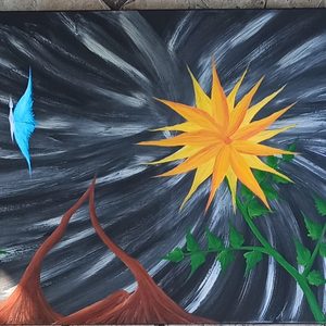 Fantasy World, oil on canvas, 60 x 240 cm, (2 x 50 x 70 cm, 1 x 60 x 100 cm)