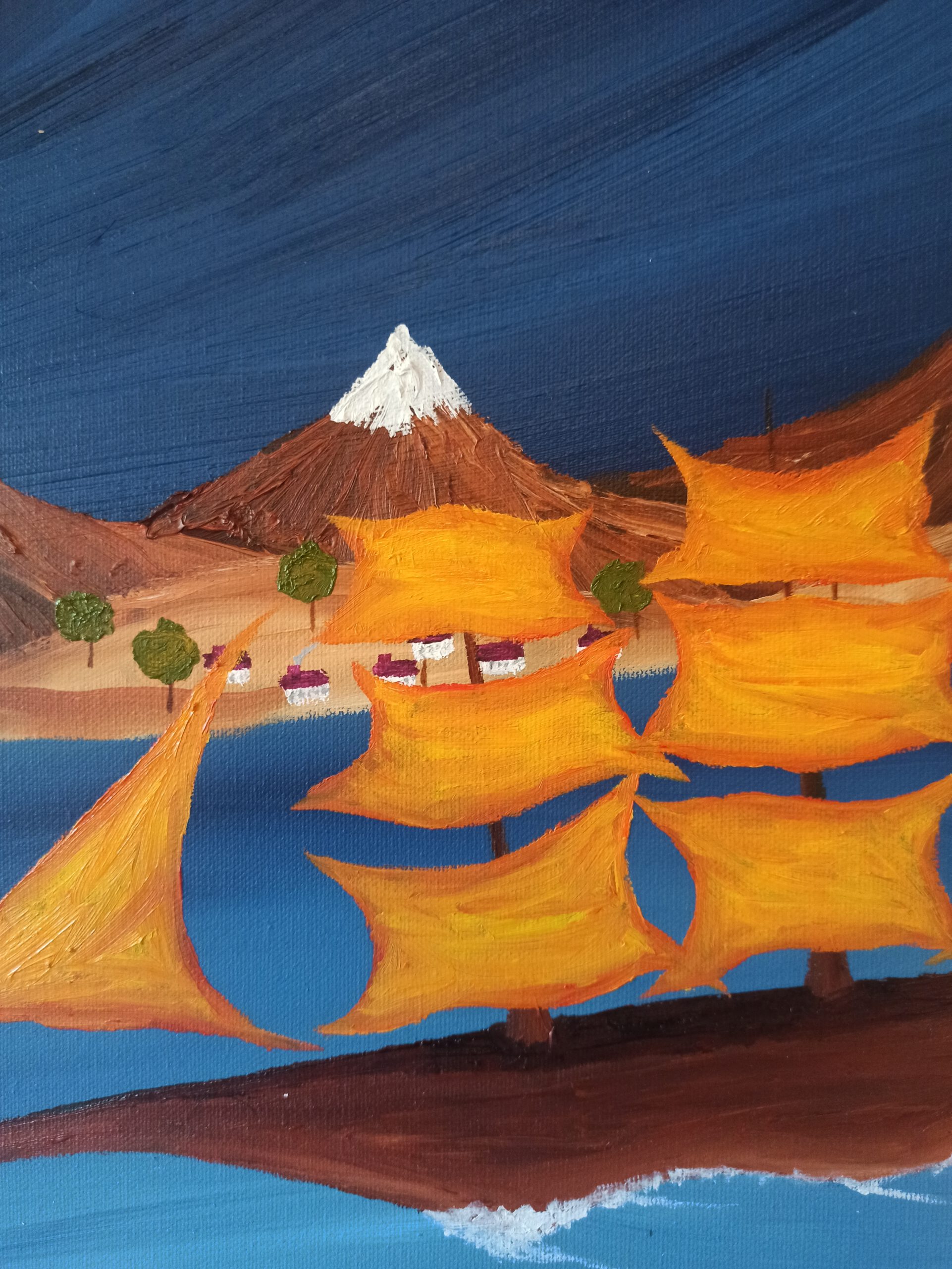 The Blue Bay 3, oil on canvas, 100 x 170 cm (1 x 100 x 50, 2 x 90 x 30, 2 x 80 x 30 cm) - Image 7