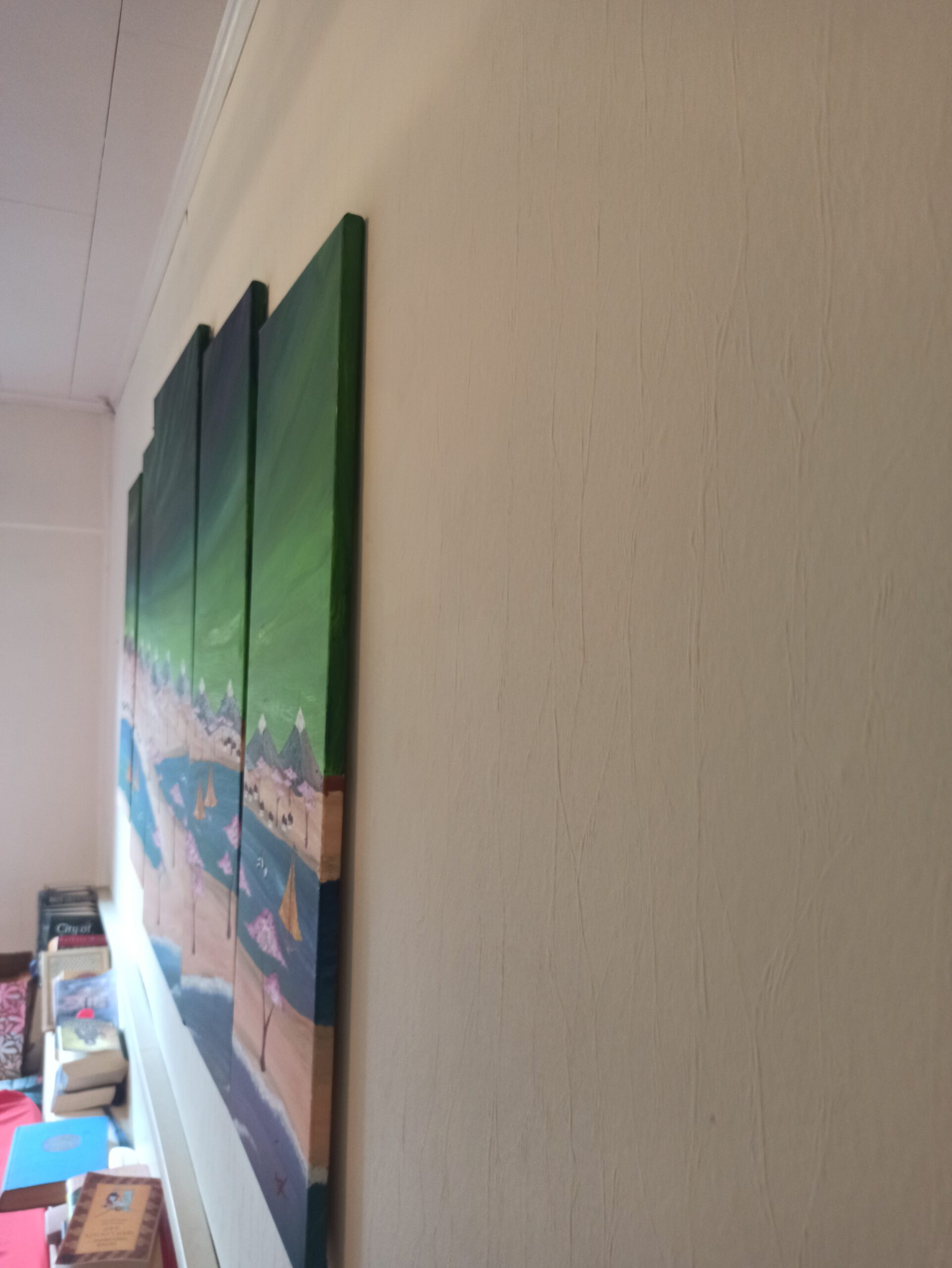 Spring at the Arctic Circle, oil on canvas, 100 x 170 cm (1 x 100 x 50, 2 x 90 x 30, 2 x 80 x 30 cm) - Image 5