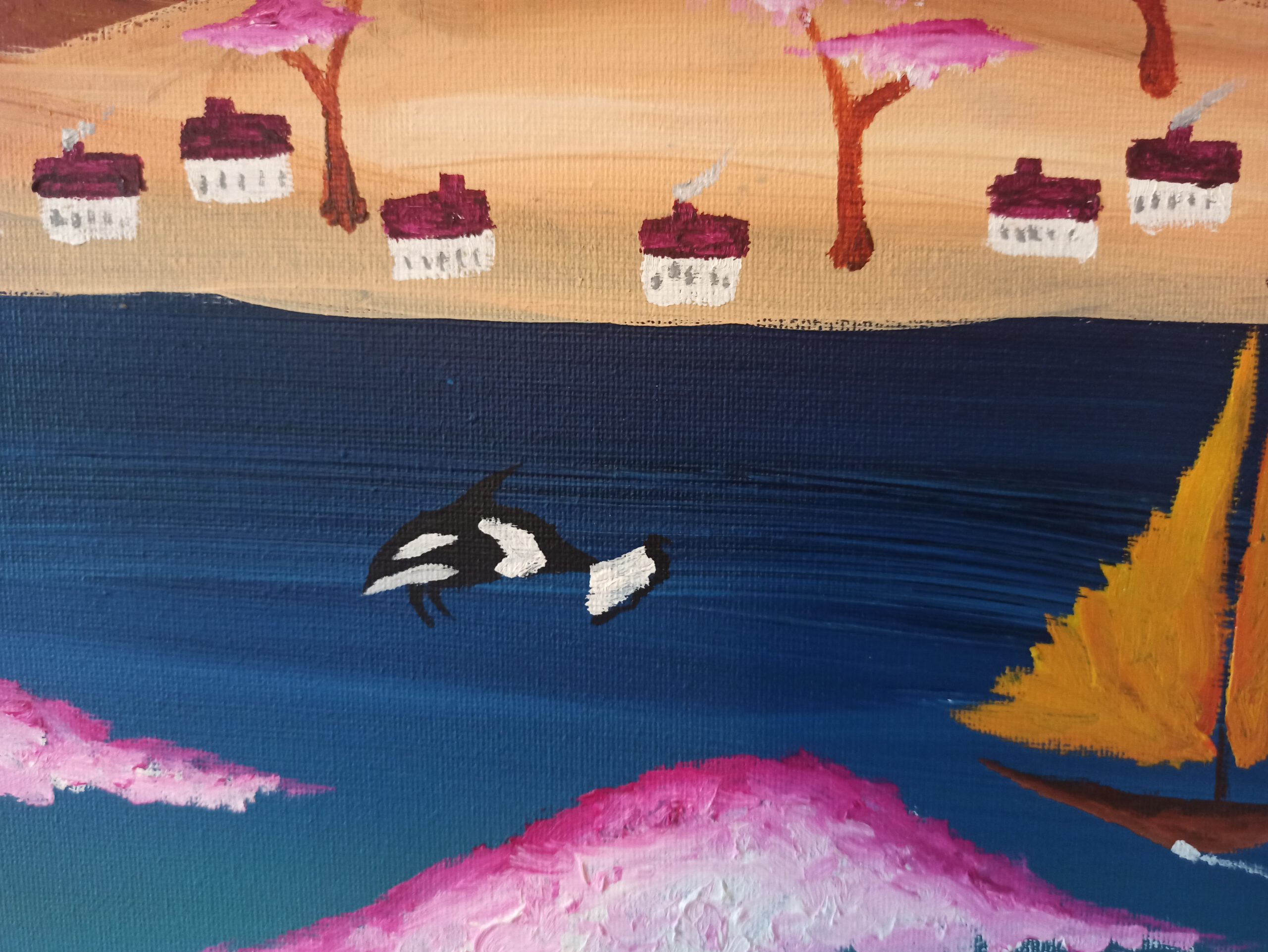 Spring at the Arctic Circle, oil on canvas, 100 x 170 cm (1 x 100 x 50, 2 x 90 x 30, 2 x 80 x 30 cm) - Image 7