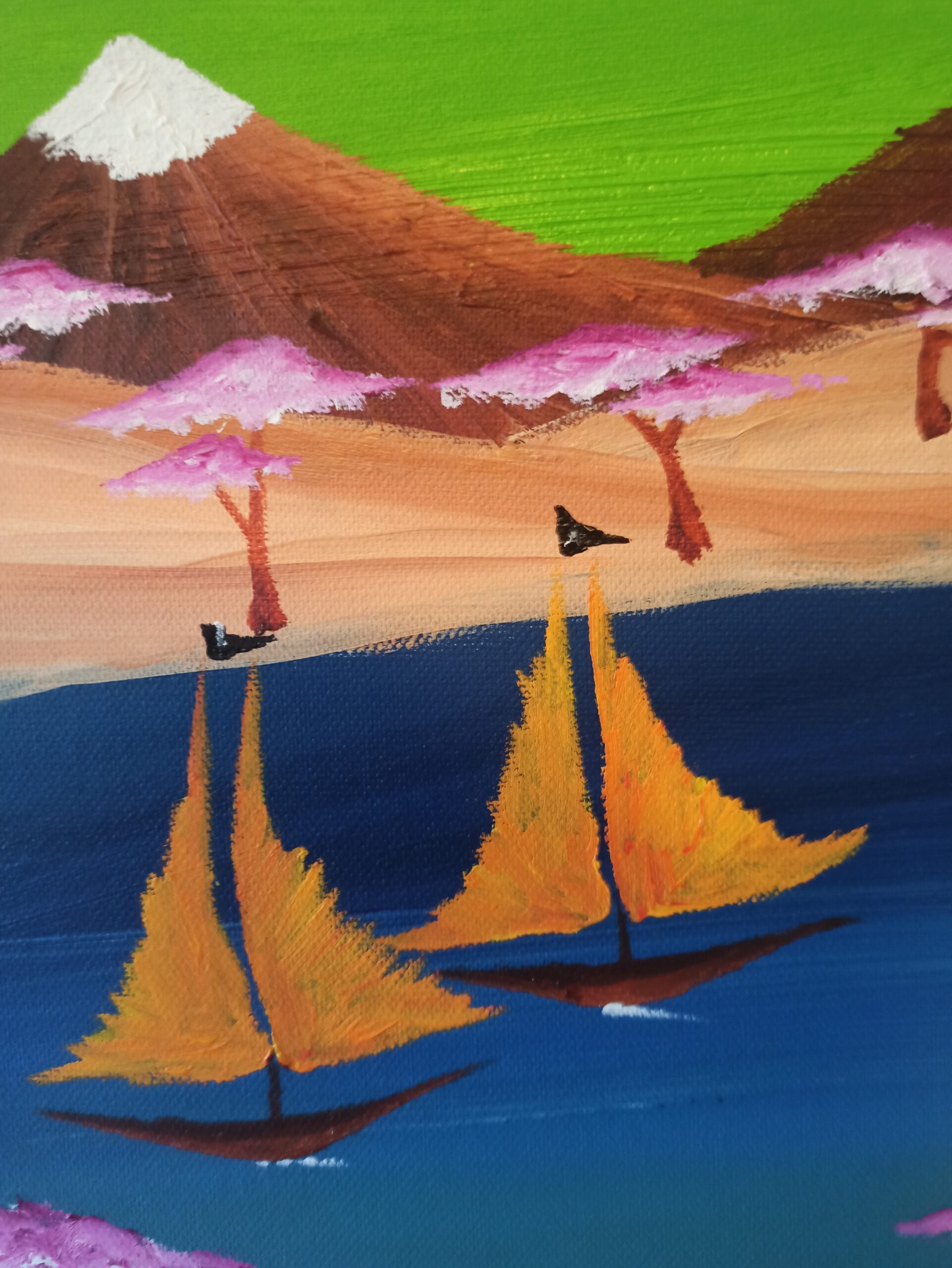 Spring at the Arctic Circle, oil on canvas, 100 x 170 cm (1 x 100 x 50, 2 x 90 x 30, 2 x 80 x 30 cm) - Image 8