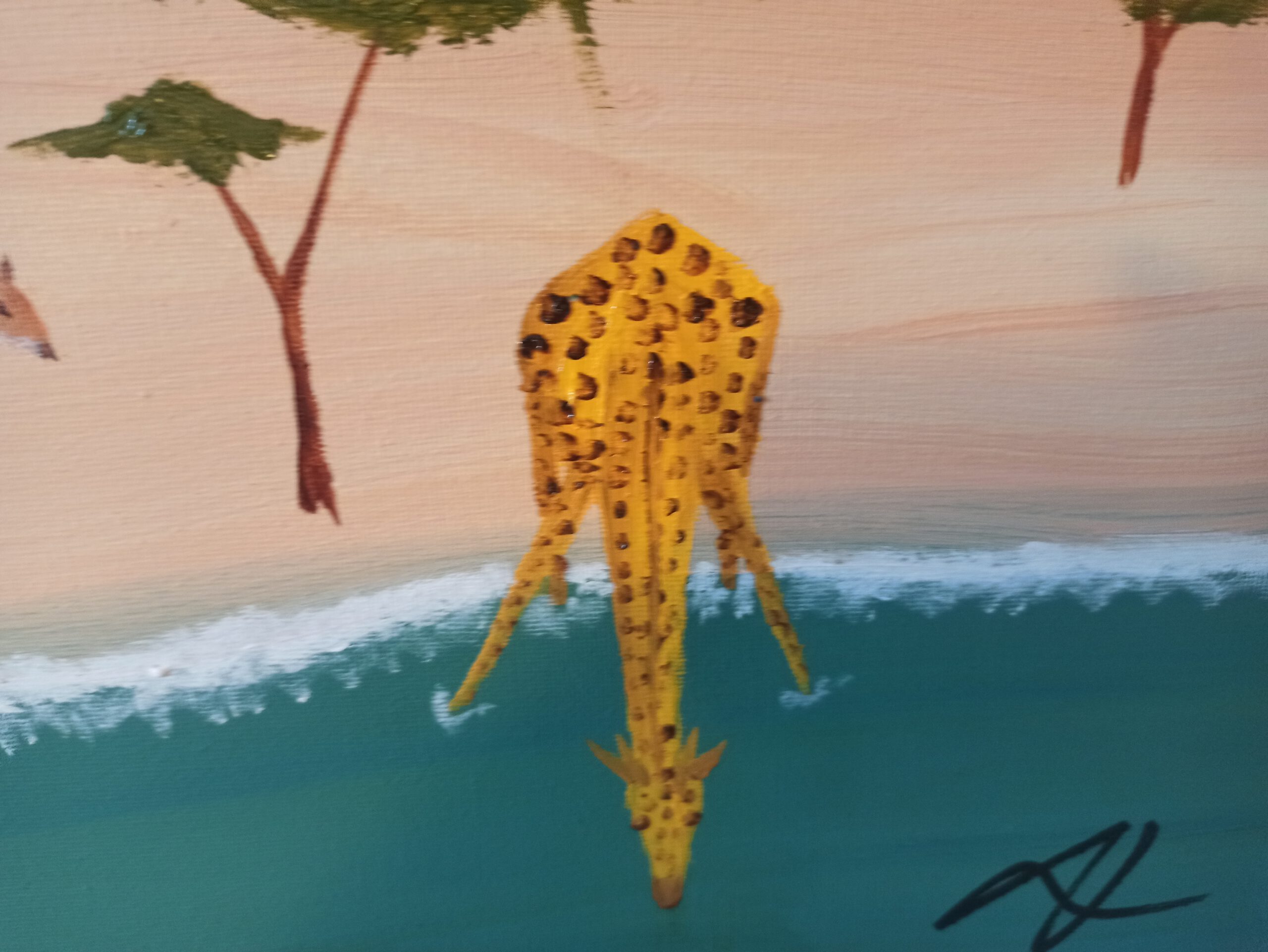 Savannah and Sunset, oil on canvas, 100 x 170 cm (1 x 100 x 50, 2 x 90 x 30, 2 x 80 x 30 cm) - Image 2