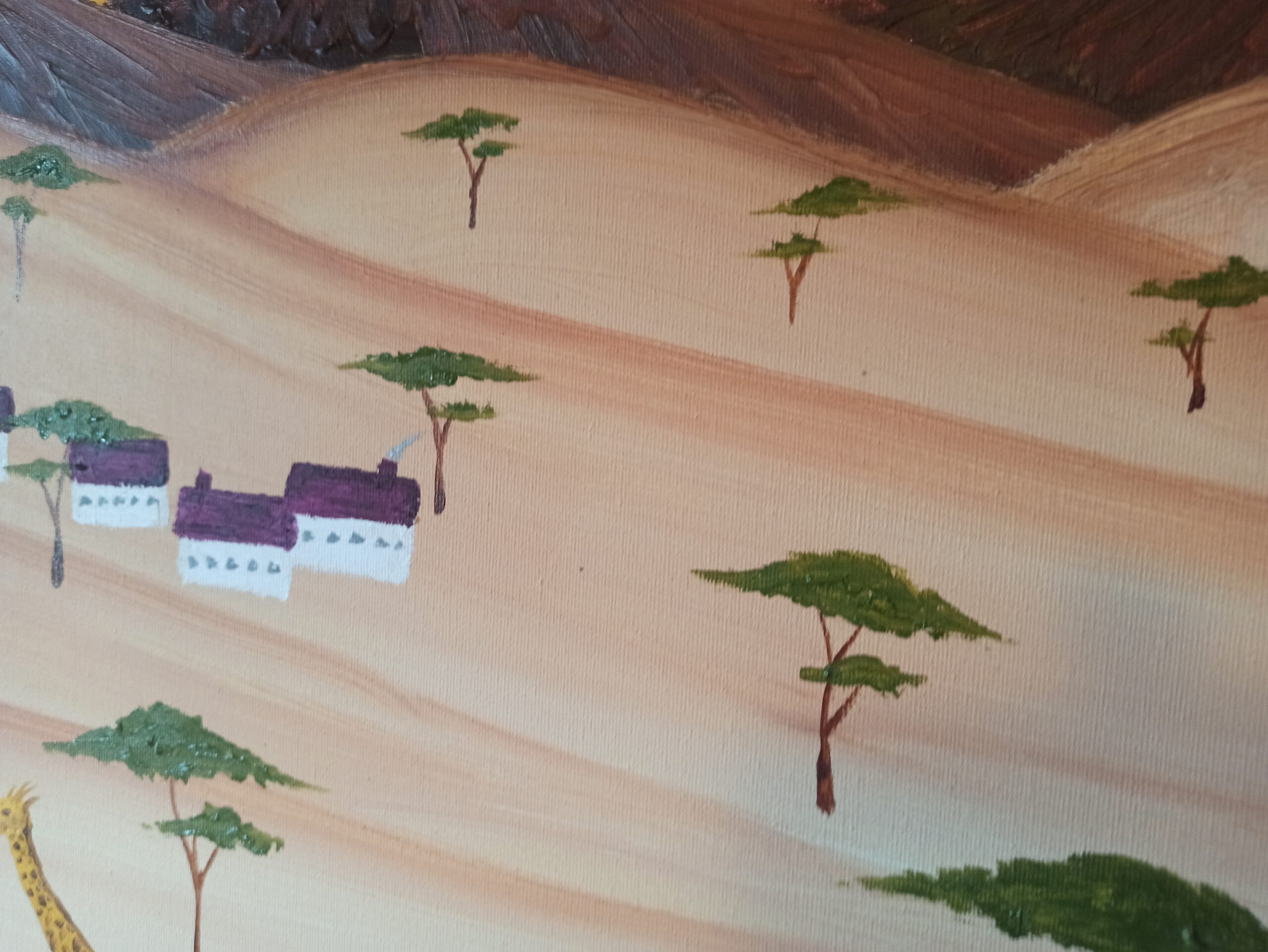 Savannah and Sunset, oil on canvas, 100 x 170 cm (1 x 100 x 50, 2 x 90 x 30, 2 x 80 x 30 cm) - Image 4