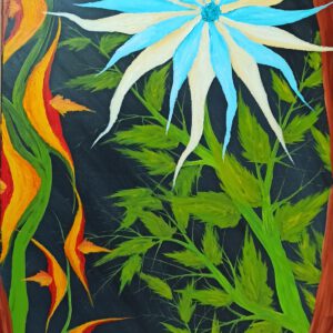 Eisblume Öl auf Leinwand 100x60 cm