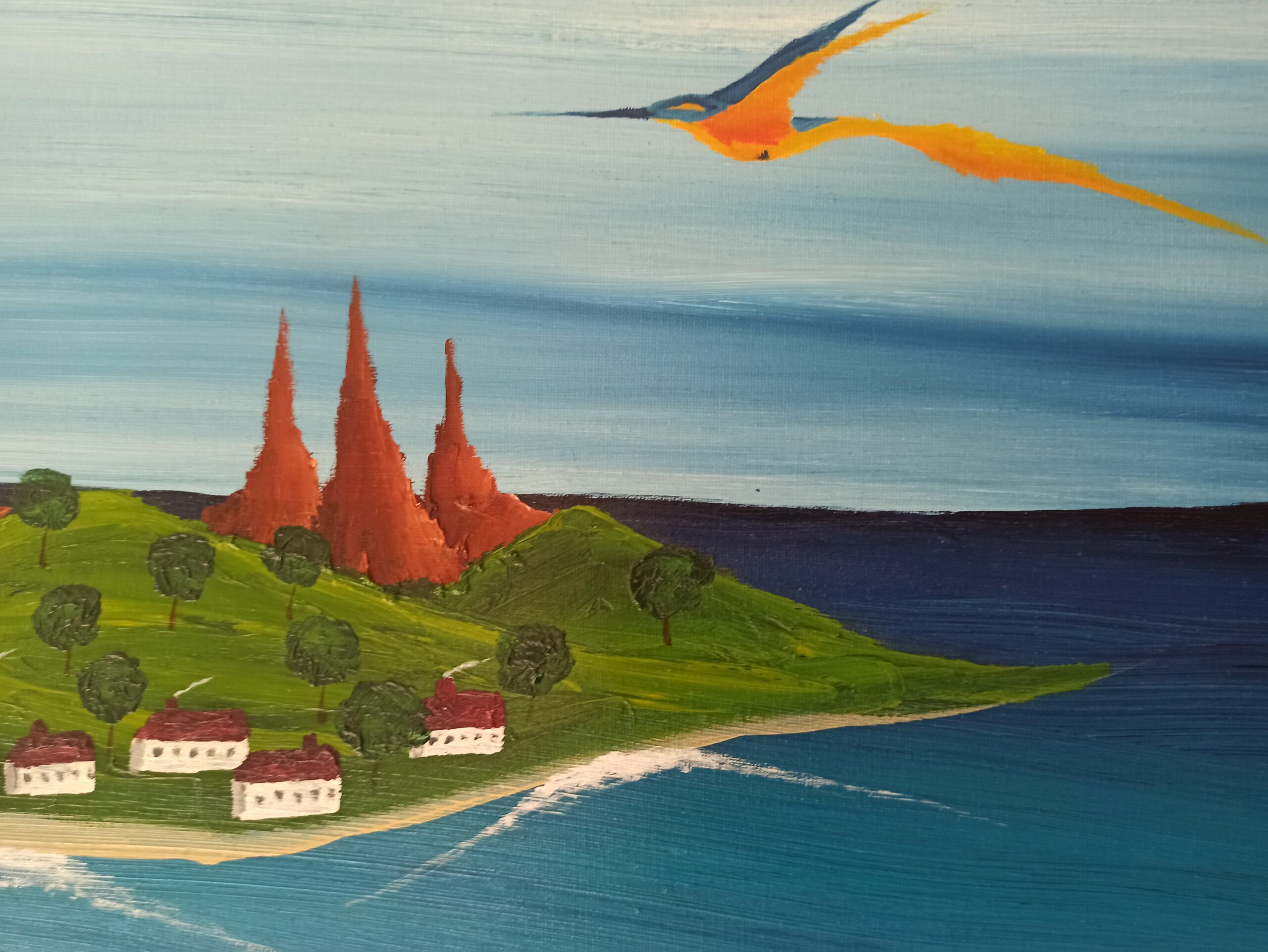 Insel Öl auf Leinwand 40x120 cm – Bild 2