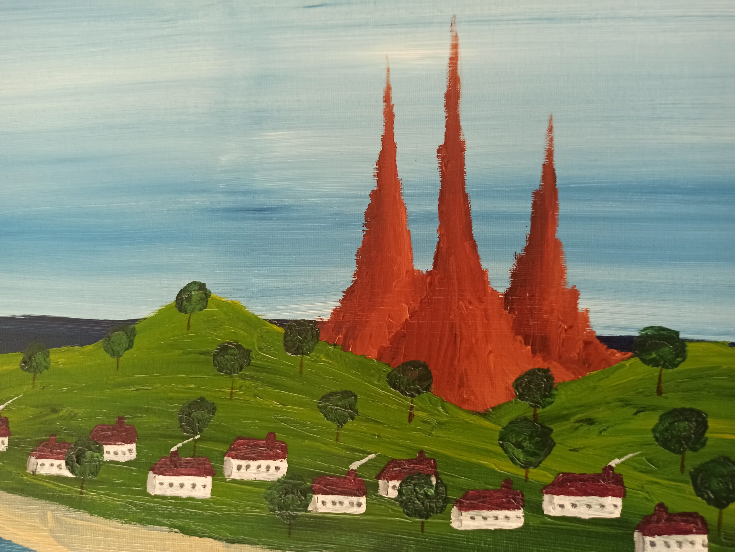 Insel Öl auf Leinwand 40x120 cm – Bild 3