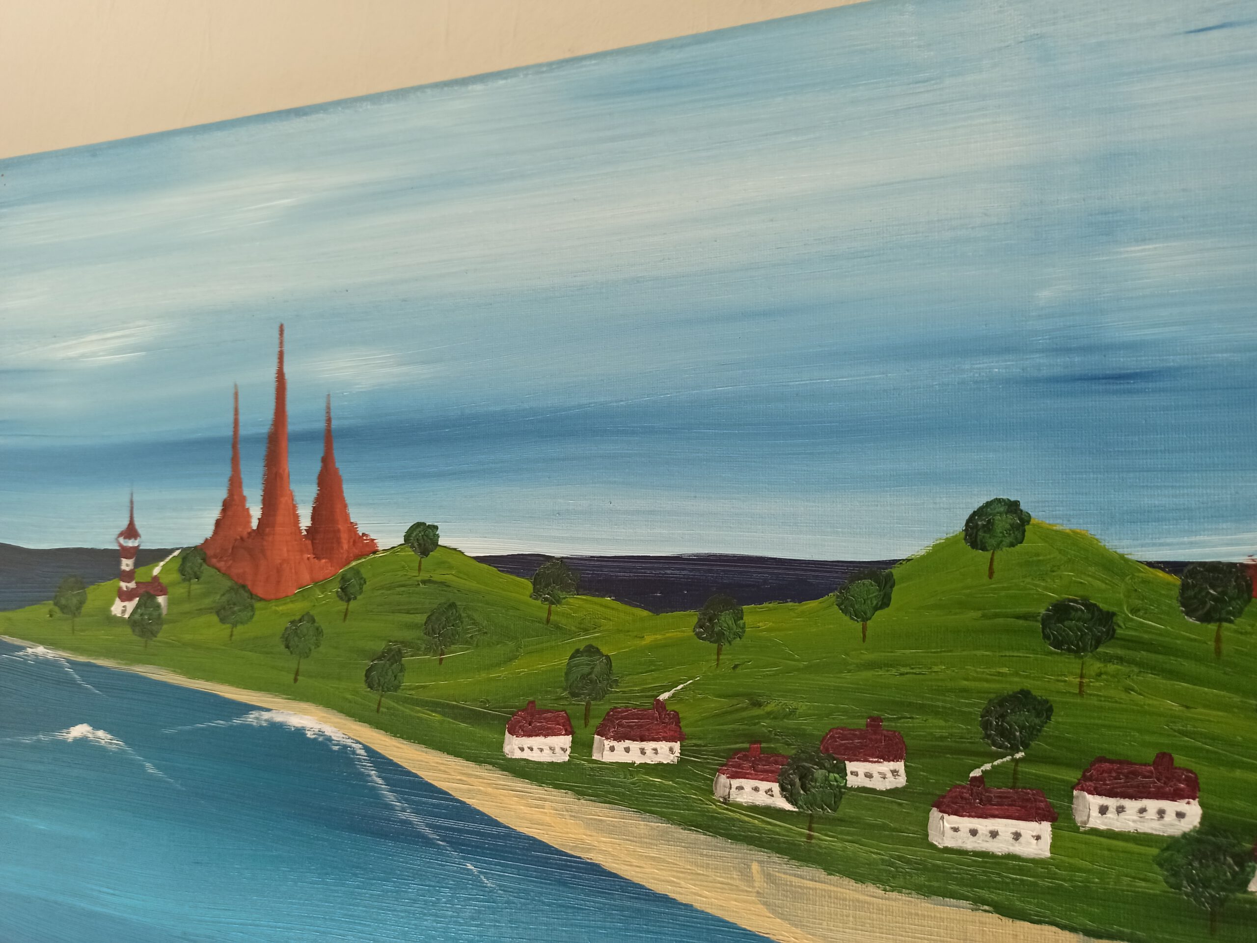 Insel Öl auf Leinwand 40x120 cm – Bild 4