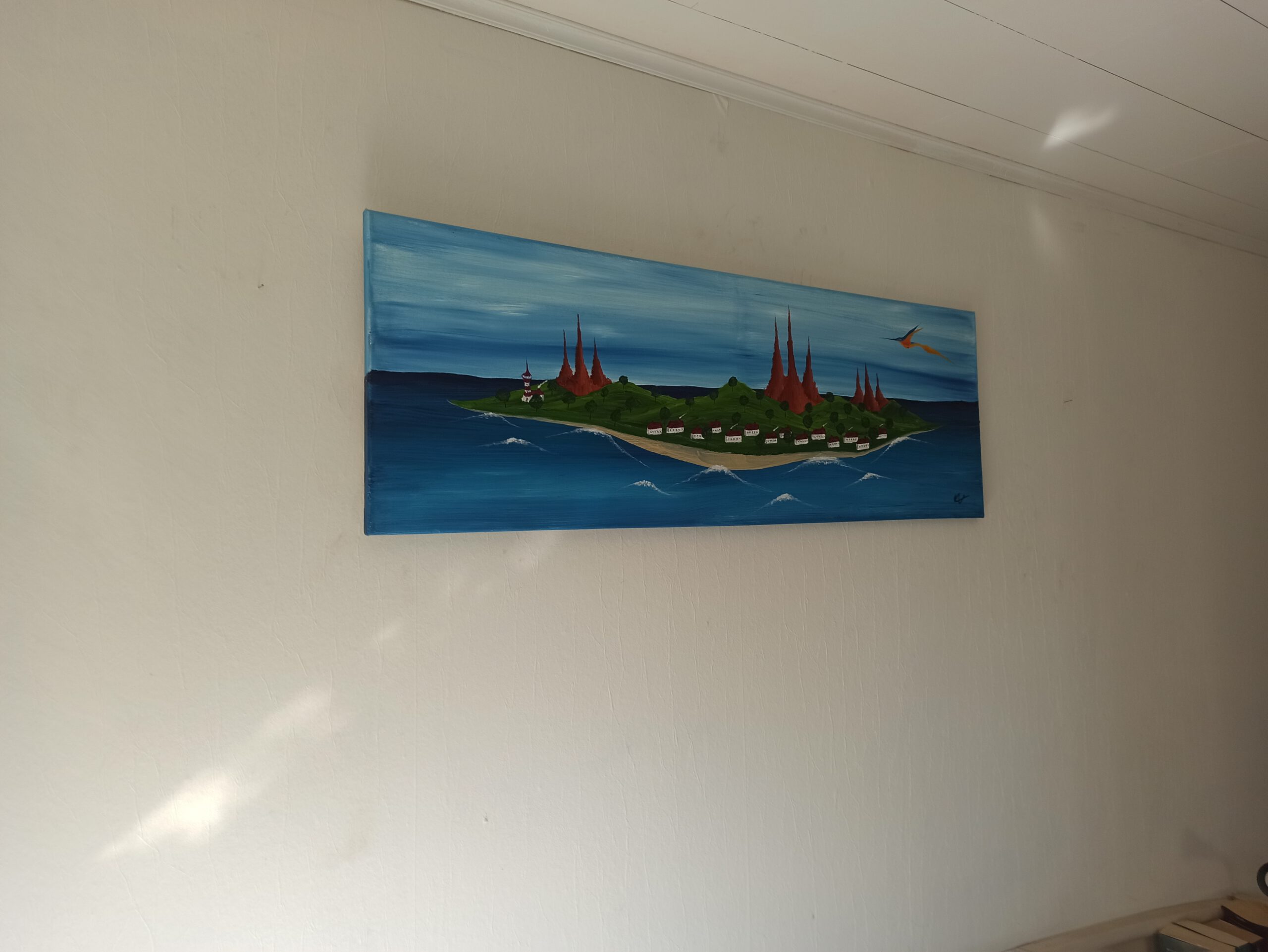 Insel Öl auf Leinwand 40x120 cm – Bild 7