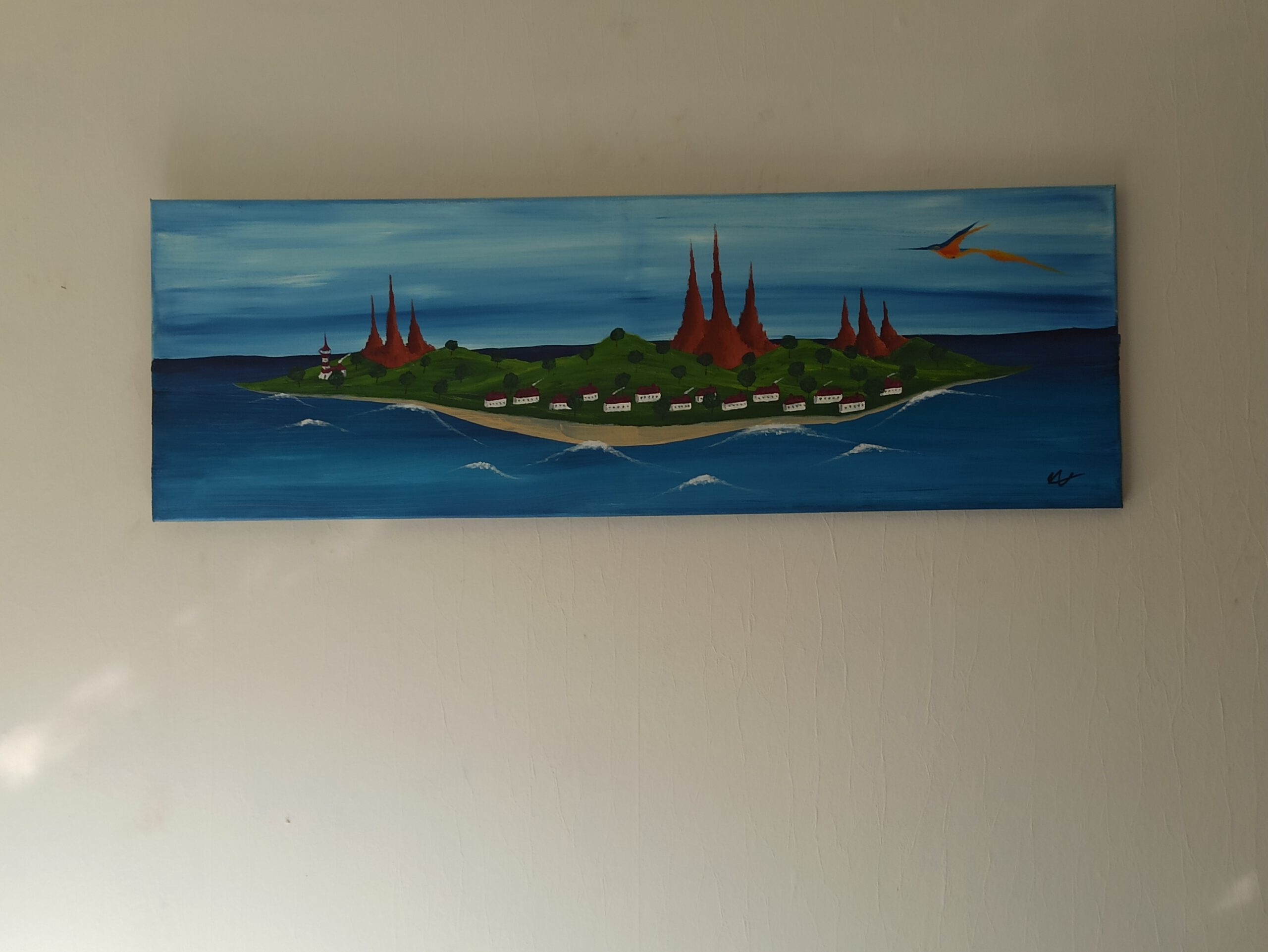 Insel Öl auf Leinwand 40x120 cm – Bild 8