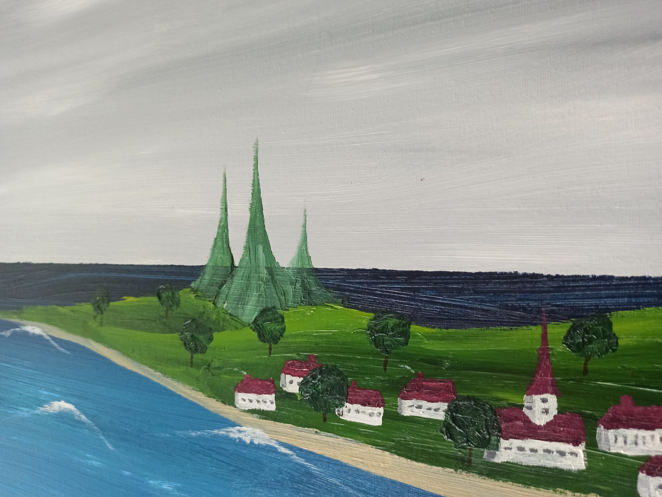 Insel 3 Öl auf Leinwand 40x120 cm – Bild 4