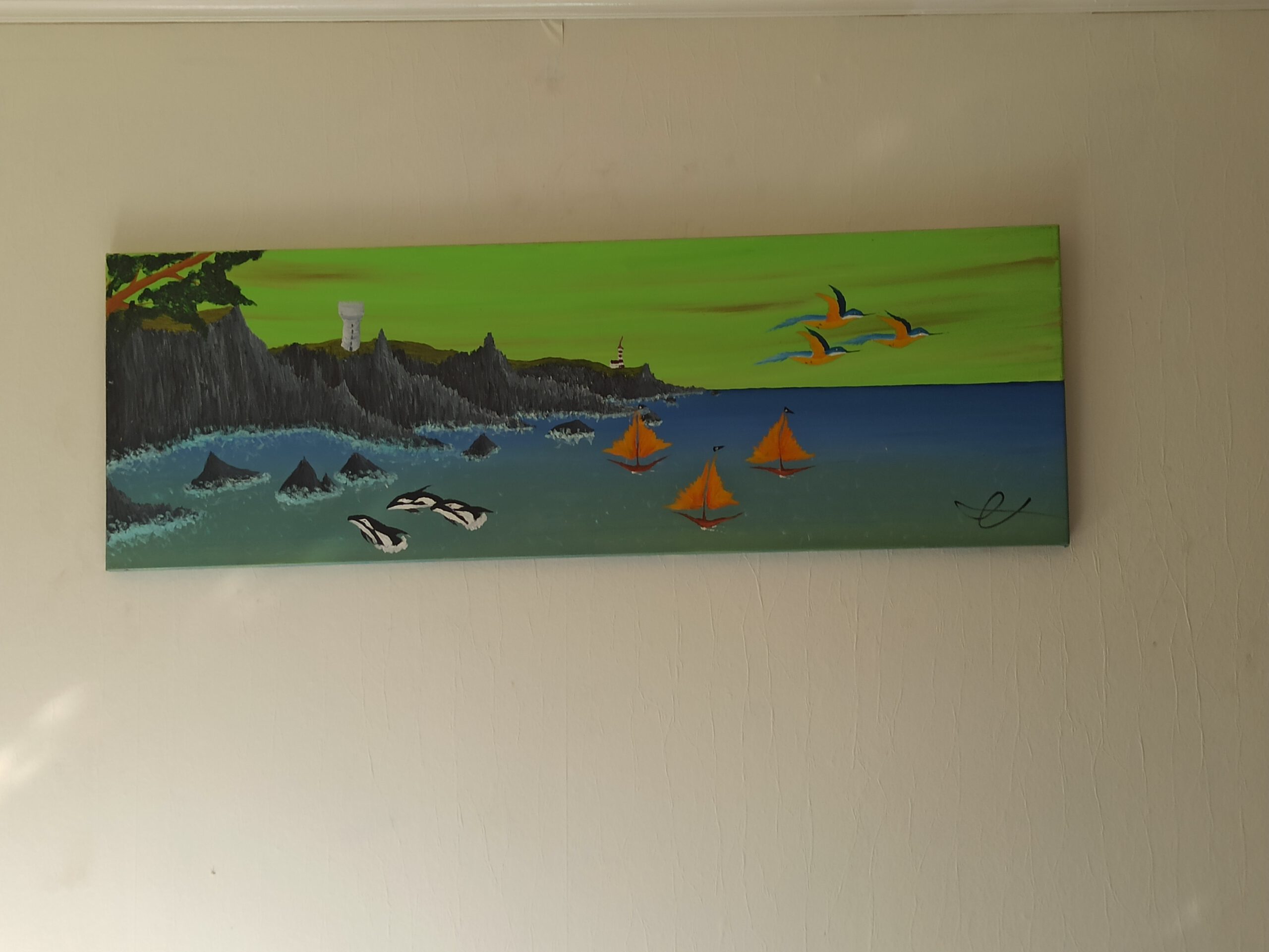 Granite Cliffs, oil on canvas 40x120 cm - Image 8