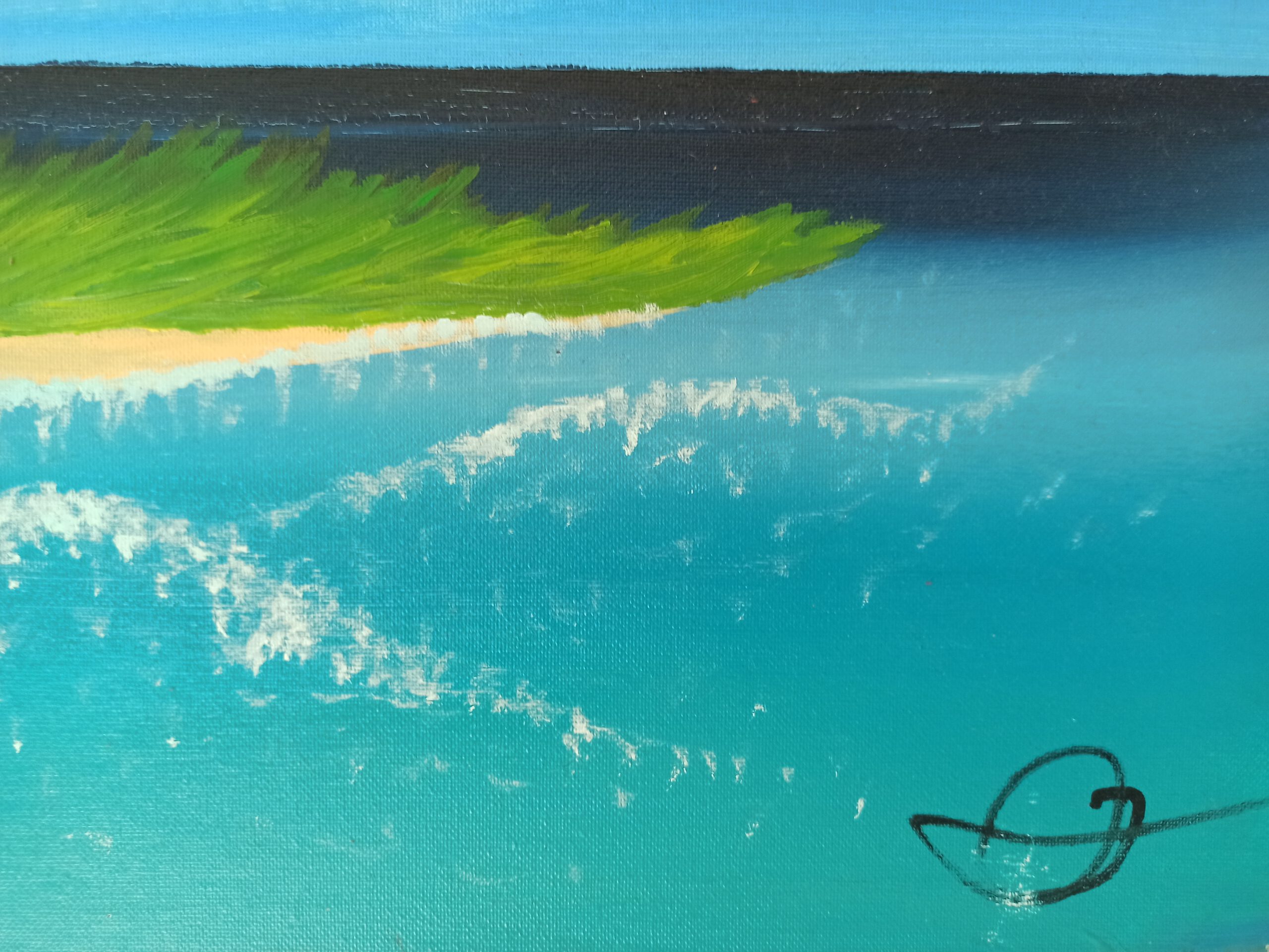 Vulkan Insel 2 Öl auf Leinwand 40x120 cm – Bild 5