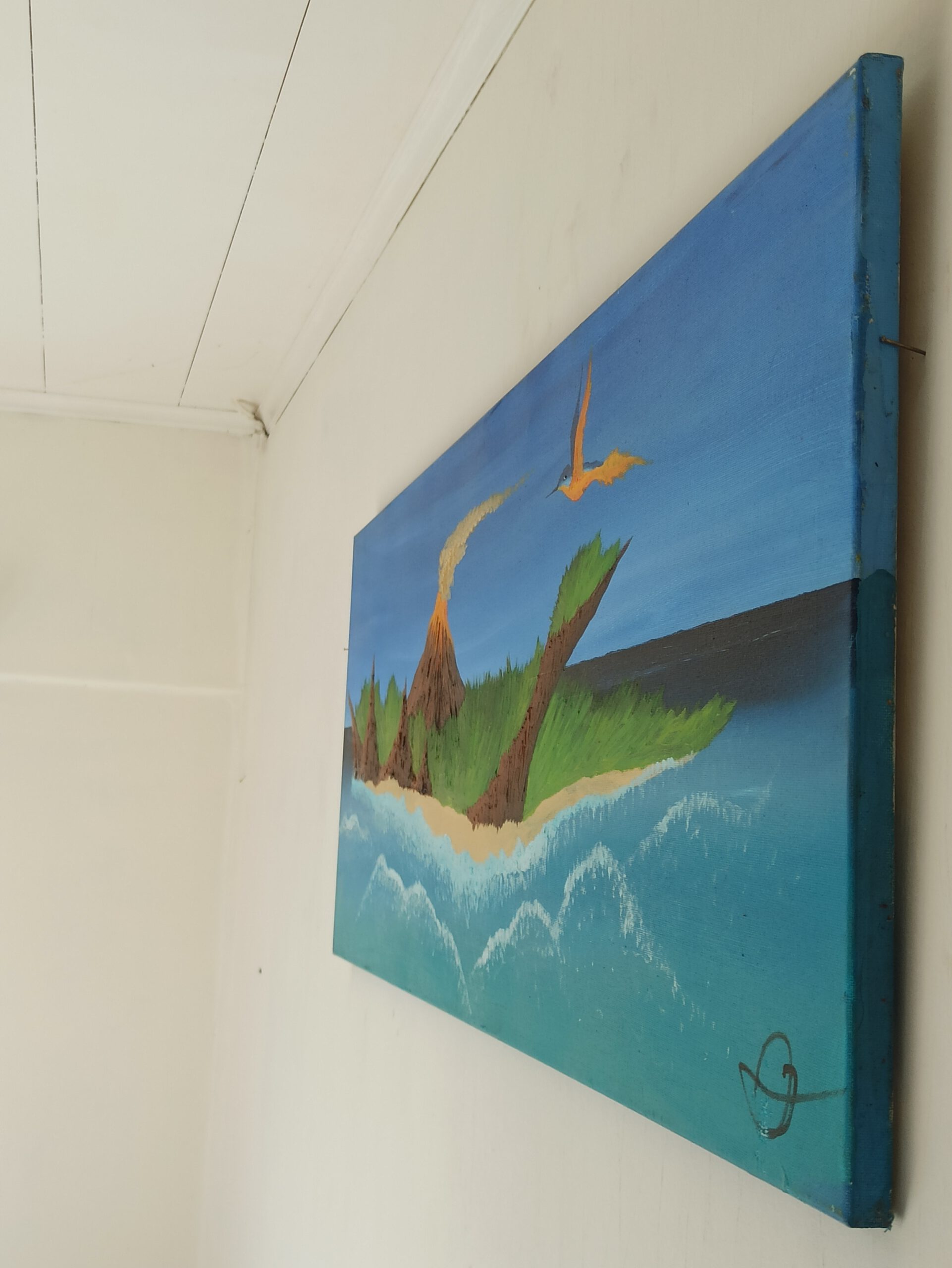 Vulkan Insel 2 Öl auf Leinwand 40x120 cm – Bild 6