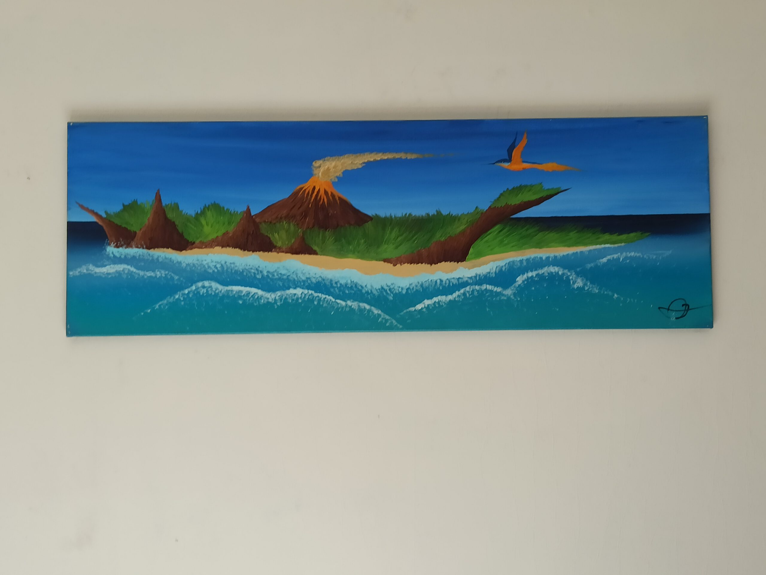 Vulkan Insel 2 Öl auf Leinwand 40x120 cm – Bild 8