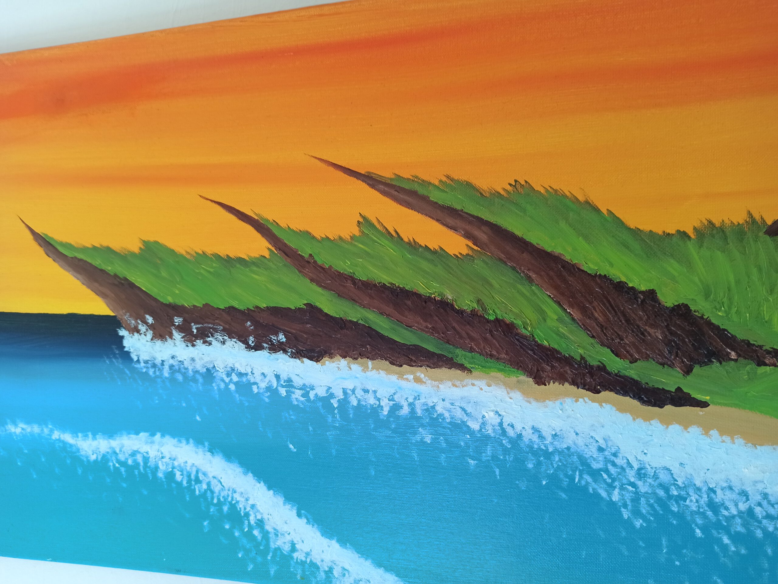 Klippen Insel Öl auf Leinwand 40x120 cm – Bild 2