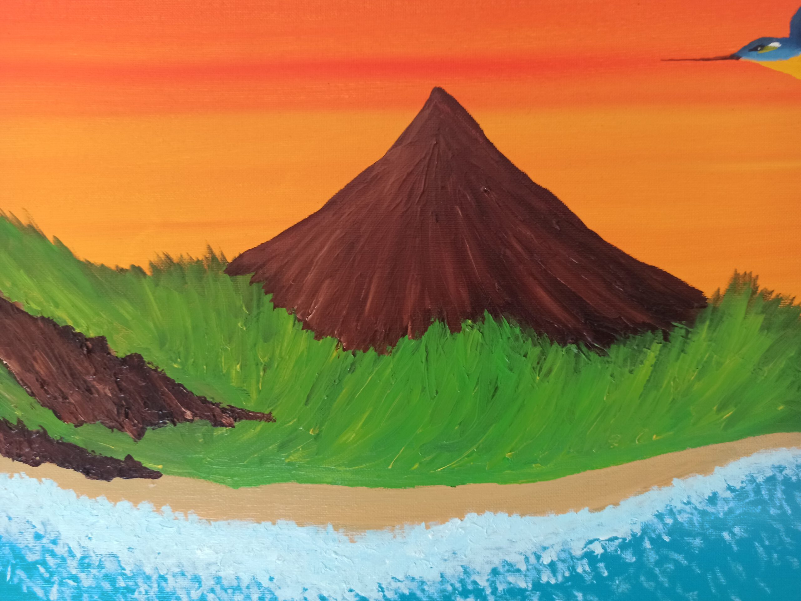 Klippen Insel Öl auf Leinwand 40x120 cm – Bild 3