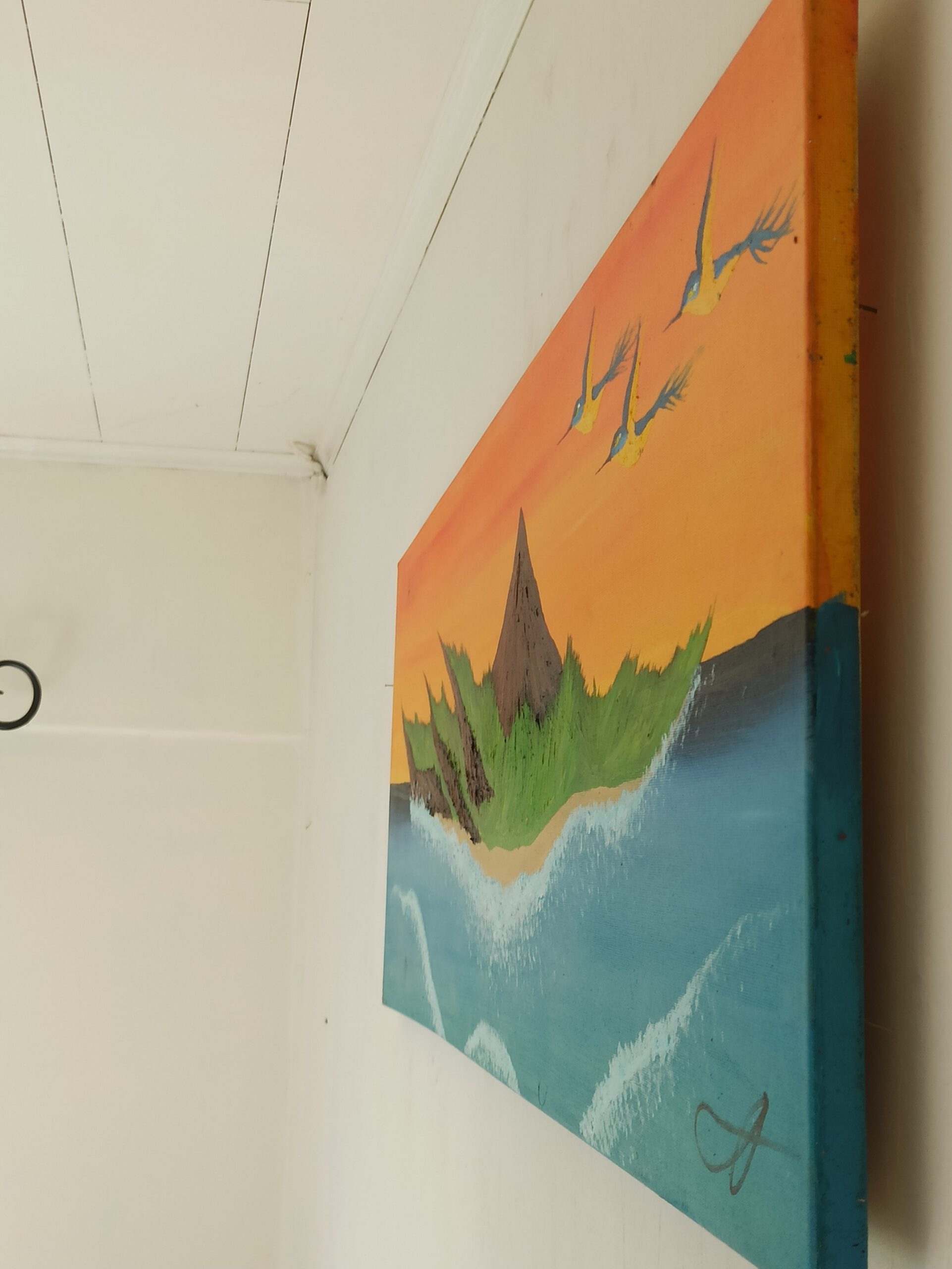 Klippen Insel Öl auf Leinwand 40x120 cm – Bild 5