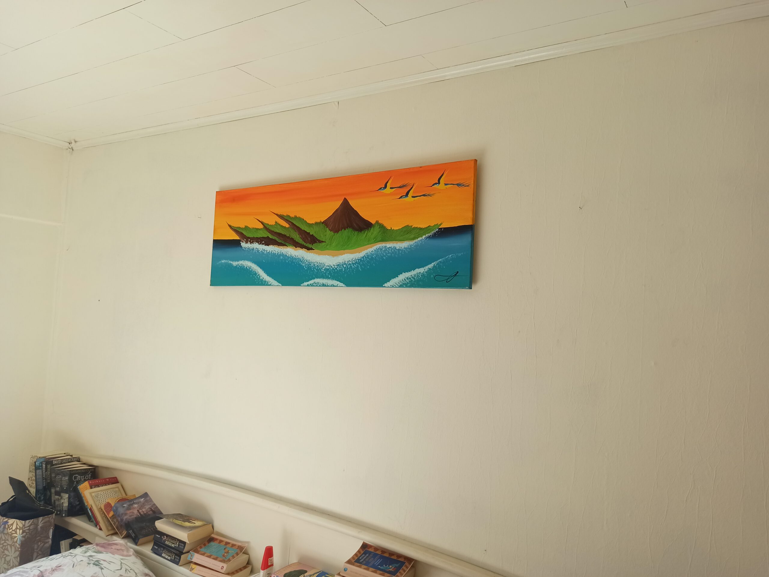 Klippen Insel Öl auf Leinwand 40x120 cm – Bild 6