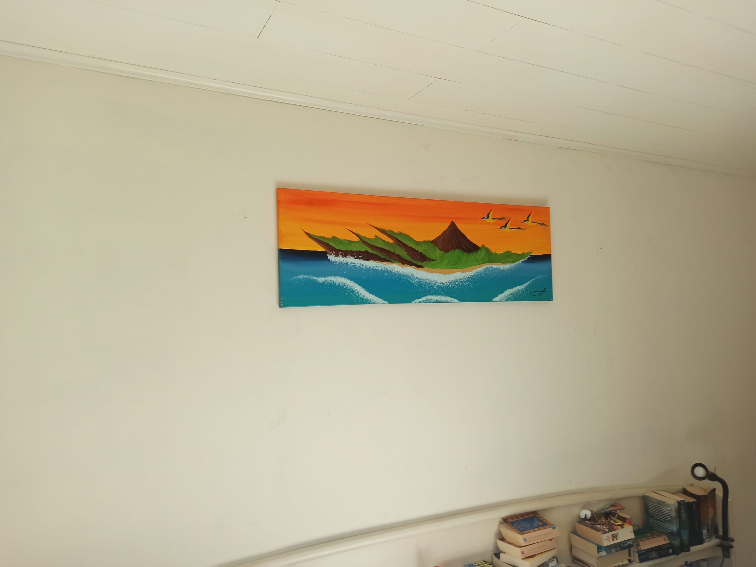 Klippen Insel Öl auf Leinwand 40x120 cm – Bild 8