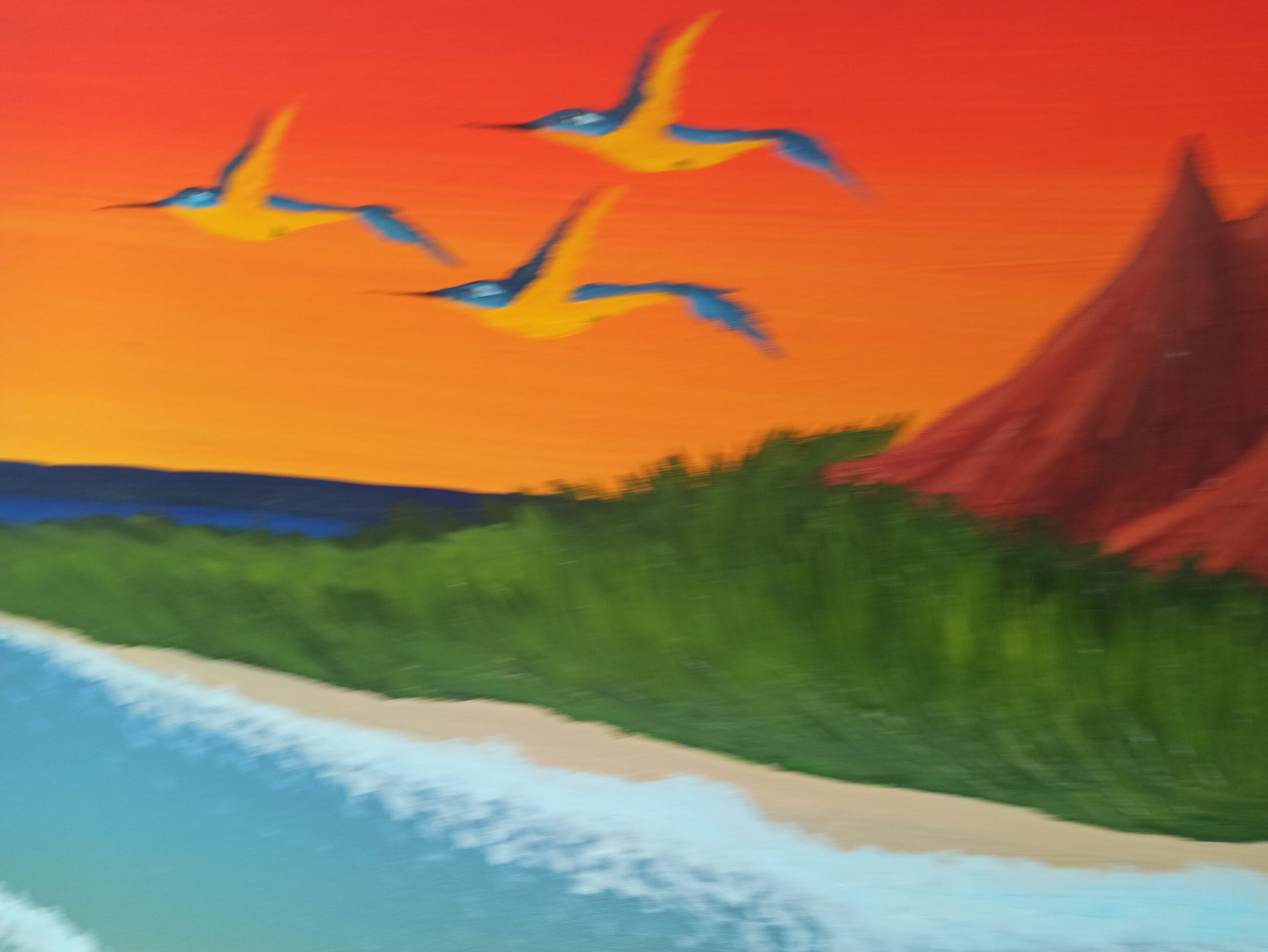 Insel 4 Öl auf Leinwand 40x120 cm – Bild 2