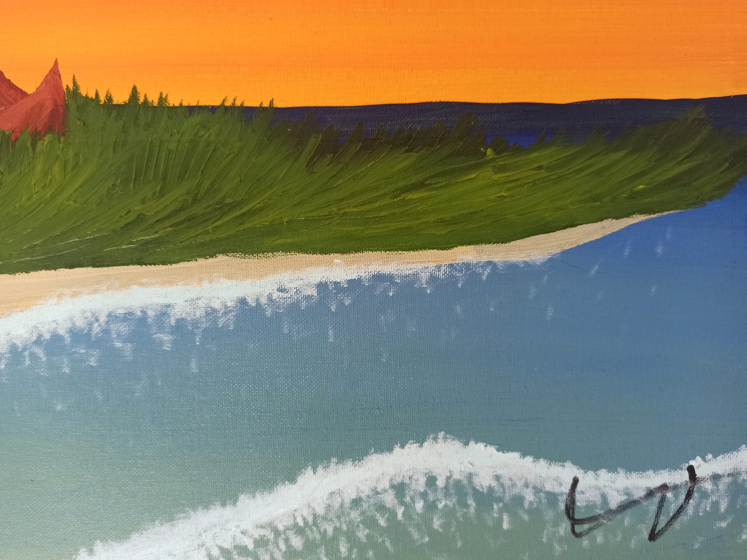 Insel 4 Öl auf Leinwand 40x120 cm – Bild 4