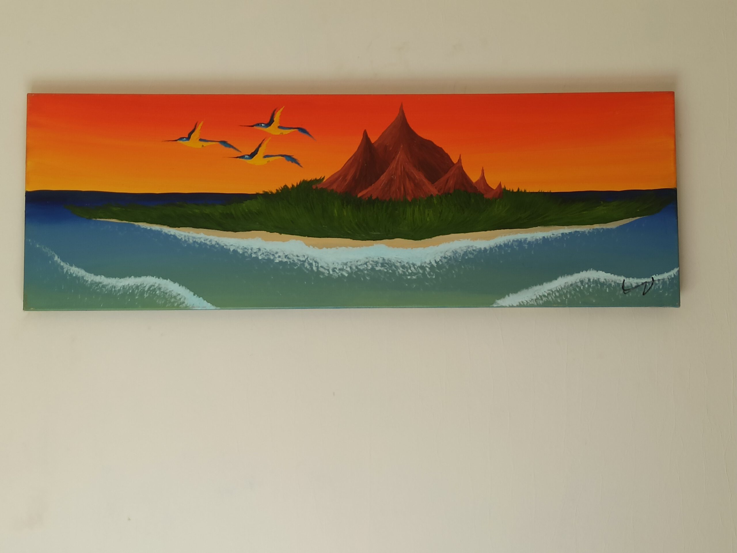 Insel 4 Öl auf Leinwand 40x120 cm – Bild 7