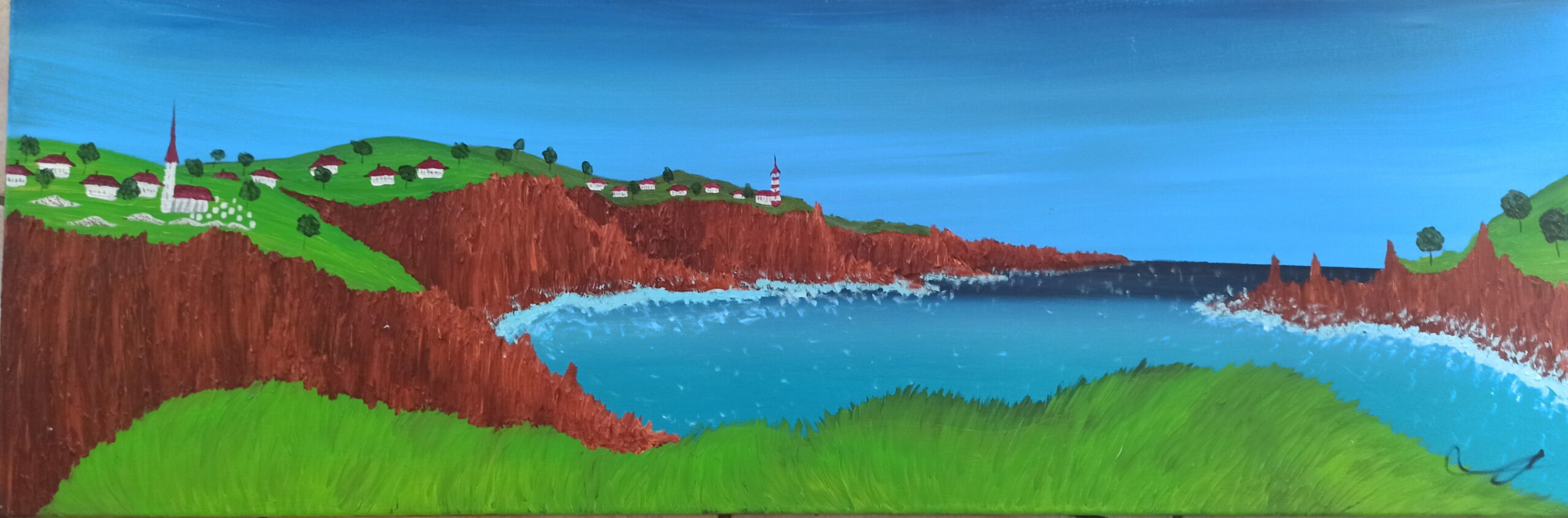 Klippen 3 Öl auf Leinwand 40x120 cm