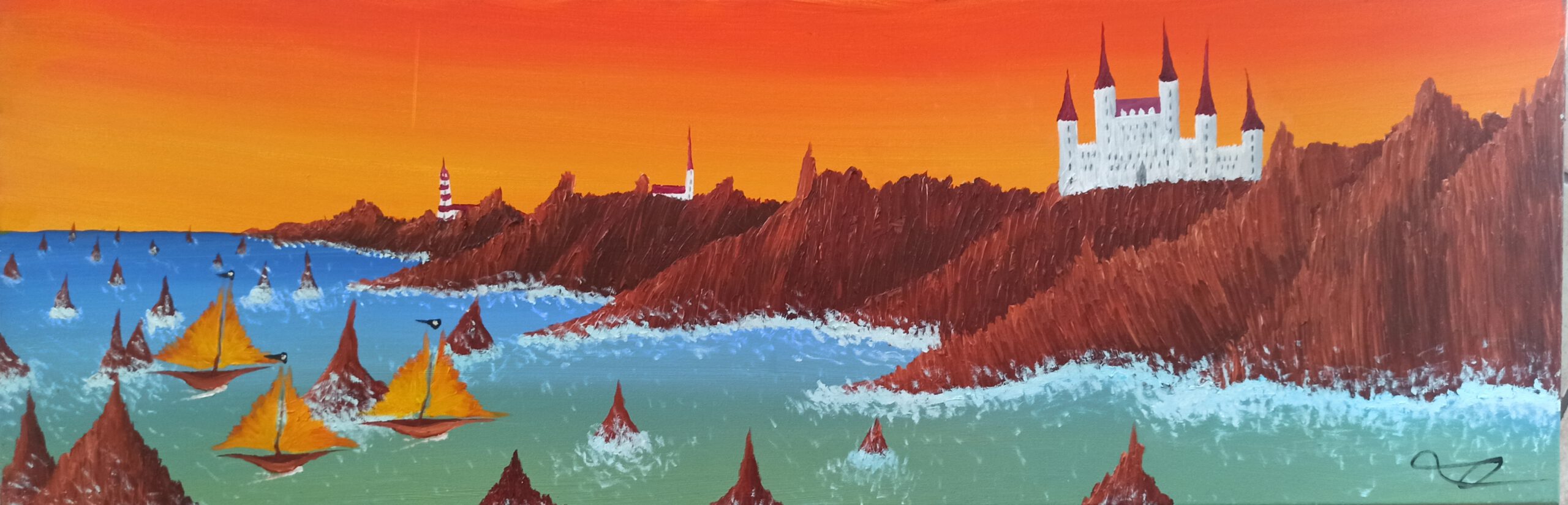 Odyssee 2 Öl auf Leinwand 40x120 cm