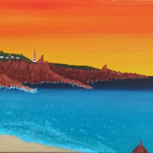 Klippen 2 Öl auf Leinwand 40x120 cm
