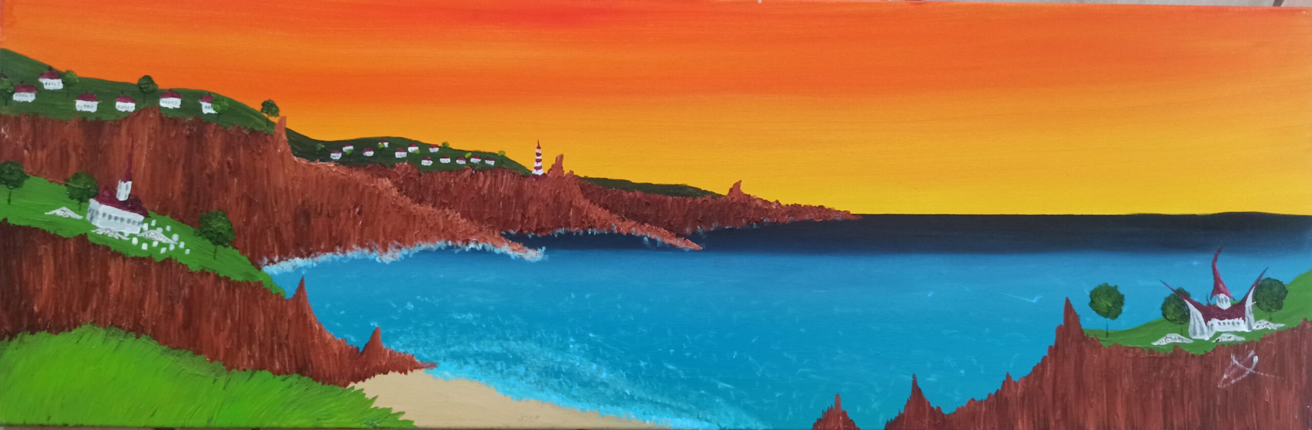 Klippen 2 Öl auf Leinwand 40x120 cm